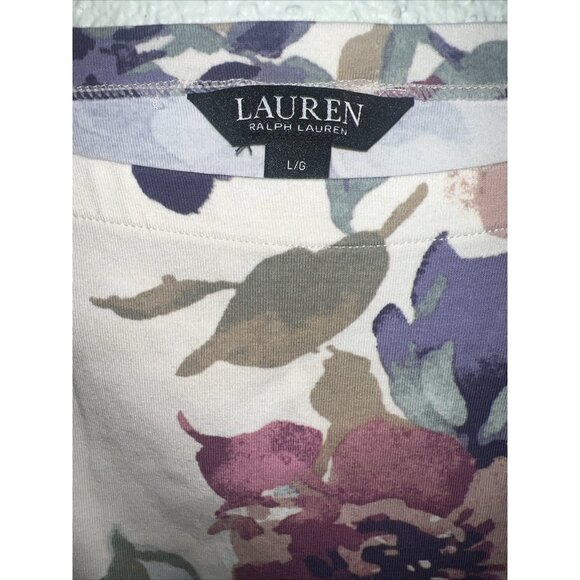 Ralph Lauren Boatneck Jersey Top Womens size PXS Floral Stretch Short Sleeve - Picture 2 of 7